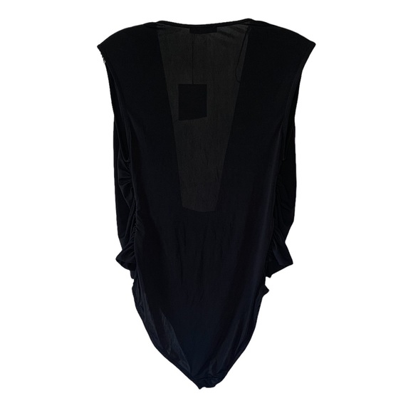 ZARA Collection Black Sleeveless Built-In Tie Vest Bodysuit NWT Size Small - Picture 5 of 6